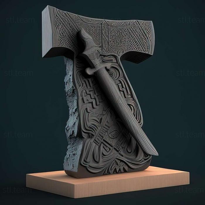 3D model Black Axe game (STL)